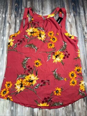 New Express Floral Halter Camisole with Yellow Blooms Size XS